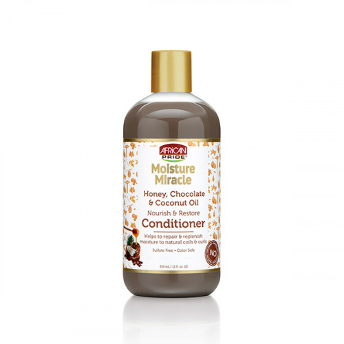 African Pride Moisture Miracle Honey&Chocolate&Coconut Oil Nourish & Restore Conditioner 12oz African Pride Moisture Miracle Honey&Chocolate&Coconut Oil Nourish & Restore Conditioner 12oz